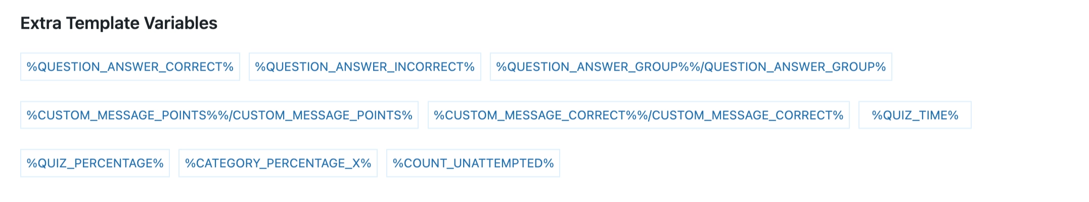 QSM- Extra Template Variables 