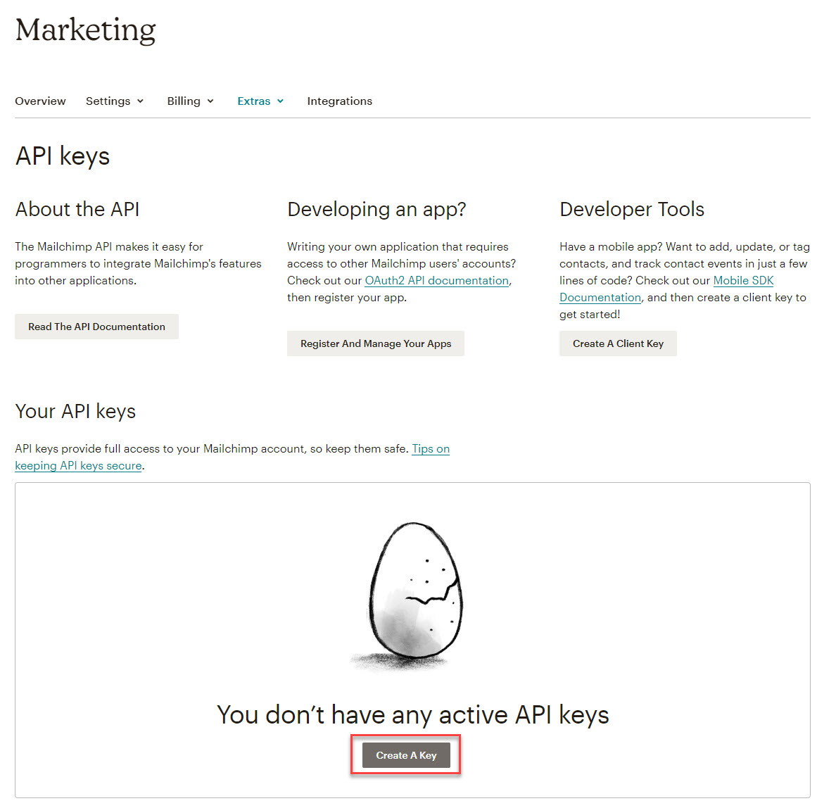 MailChimp Integration Addon - Generating MailChimp API Key