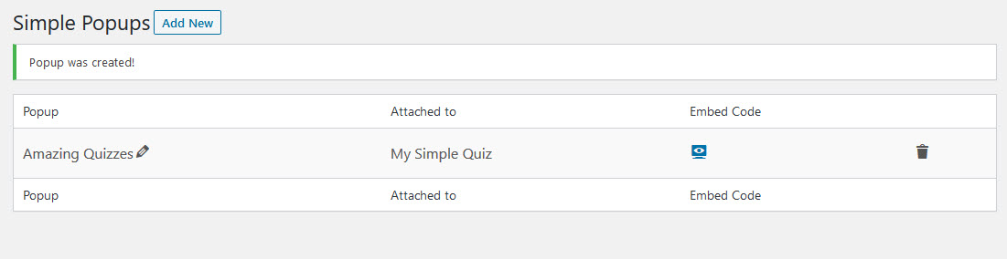 Quiz and Survey Master - Simple Popups - Simple popups Plugin after Configuration