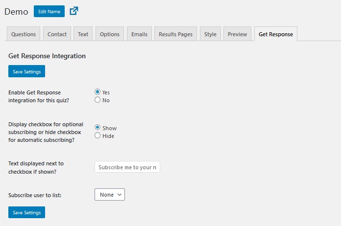 QSM Get Response - Configuring the Addon