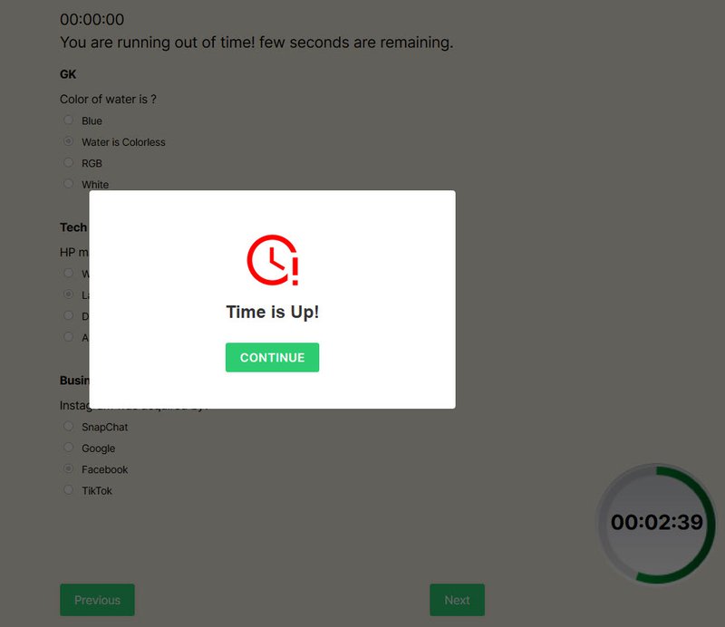 Timer on Individual Quiz Pages - QSM Advanced Timer Addon Elapsed Time