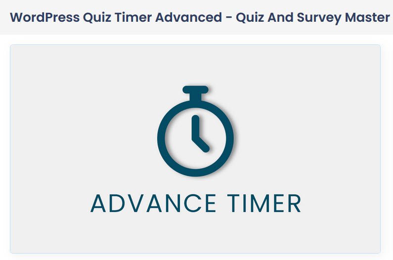 Timer on Individual Quiz Pages - QSM Advanced Timer