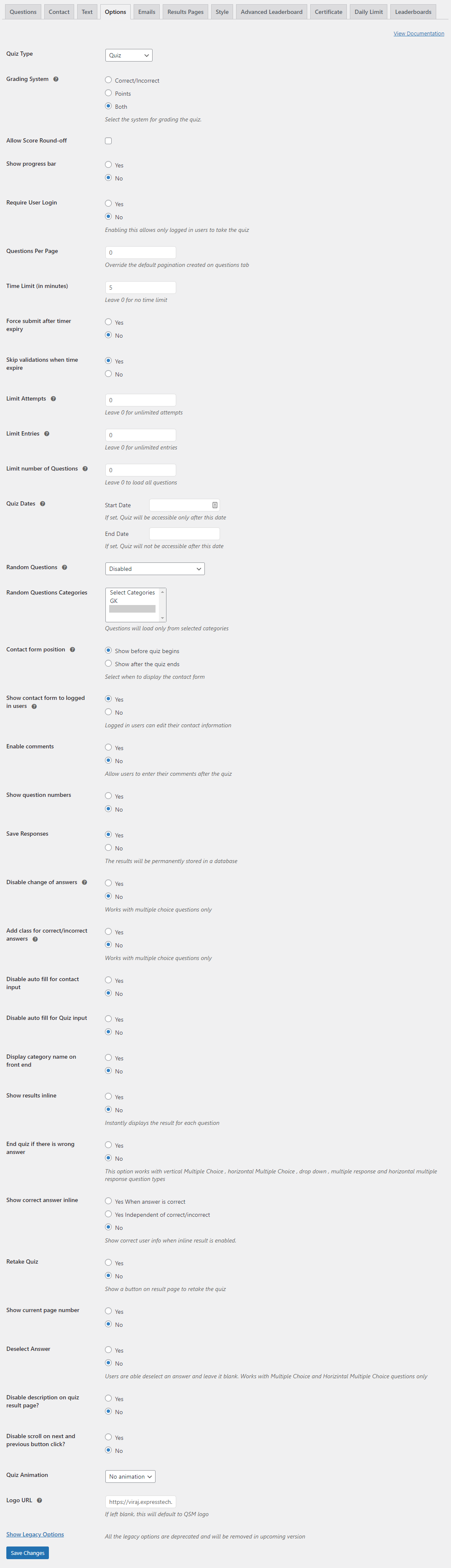 Quick Start Guide - Configuring Quiz/Survey with Other Options