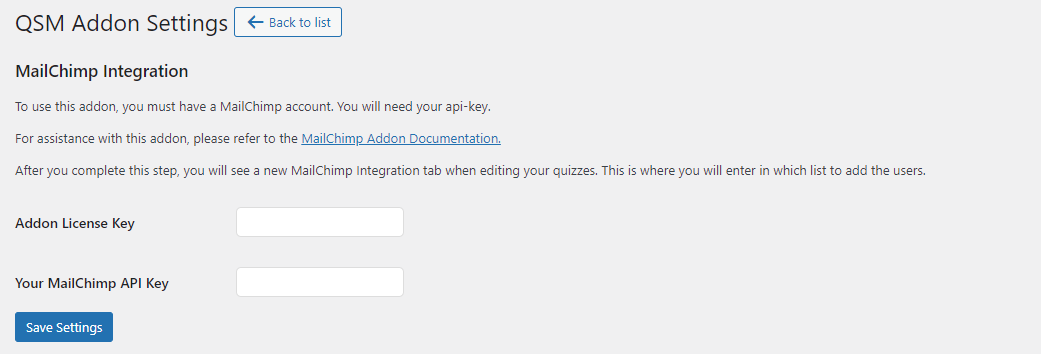 Quiz and Survey Master - MailChimp Integration - Addon License Key