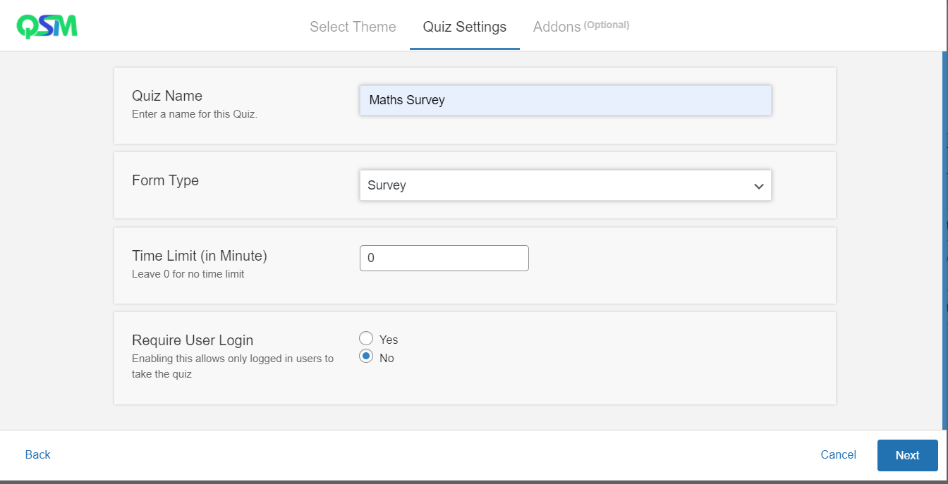 Embed a Survey - Create a new survey