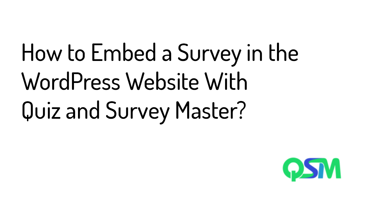 Embed a Survey - Template