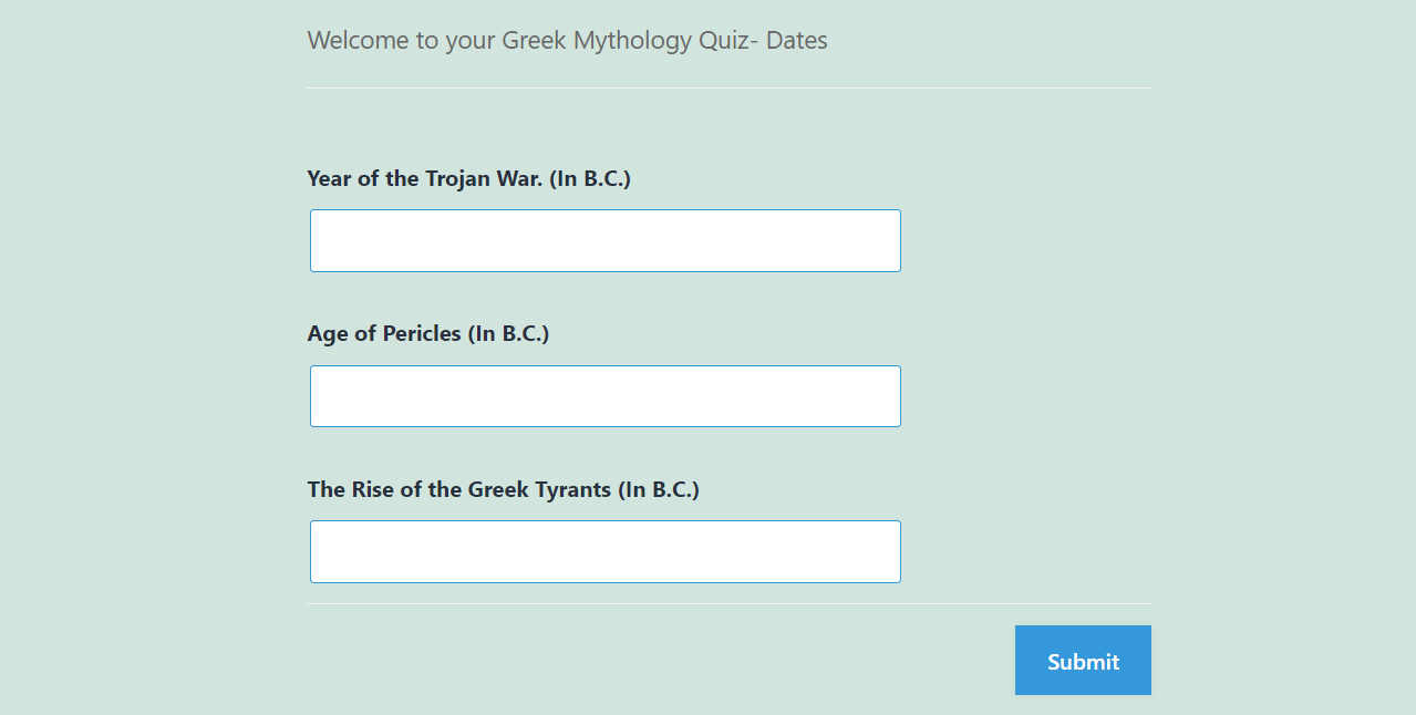 Greek Mythology Quiz - Output of Number