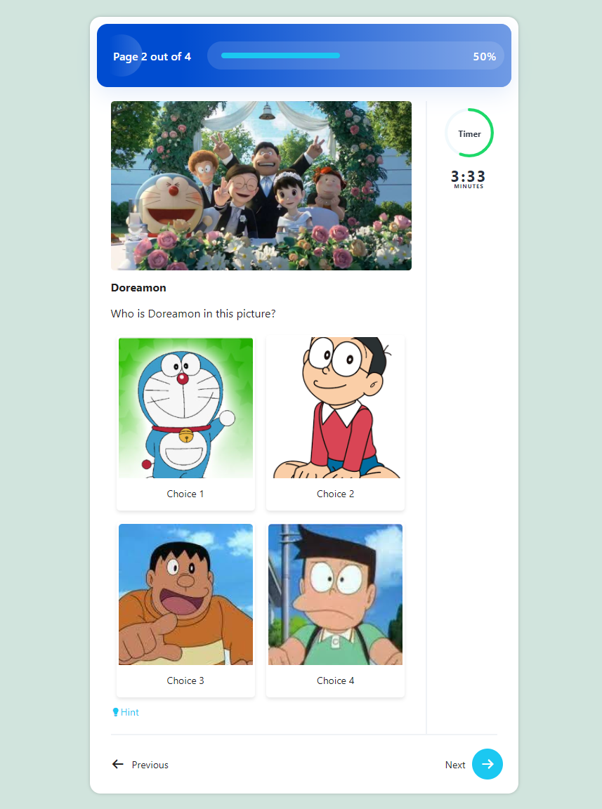 How to Create a Cartoon Characters Picture Quiz on a WordPress Website - Quiz in Action