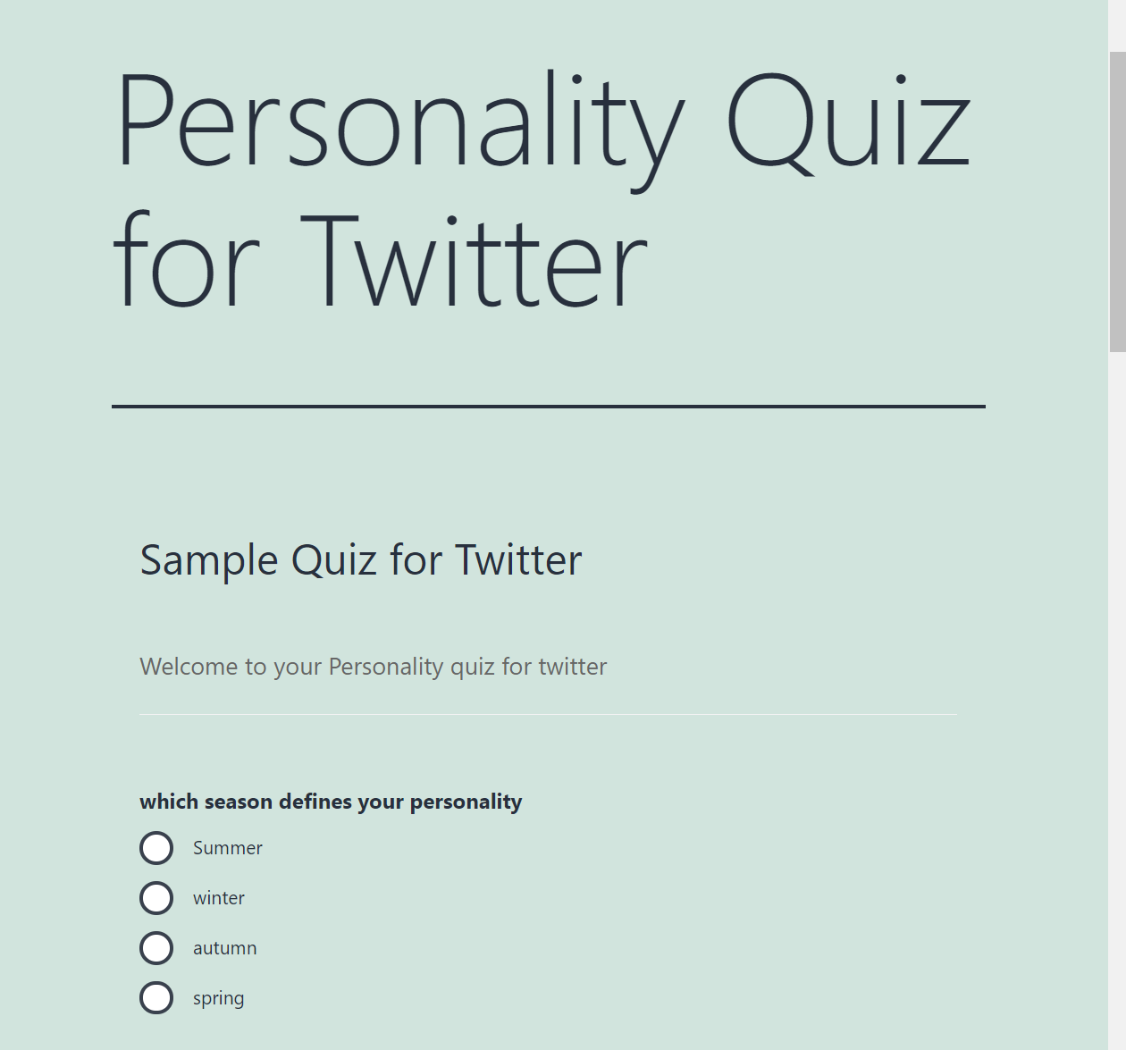 How to make a quiz on Twitter- Sample Quiz 