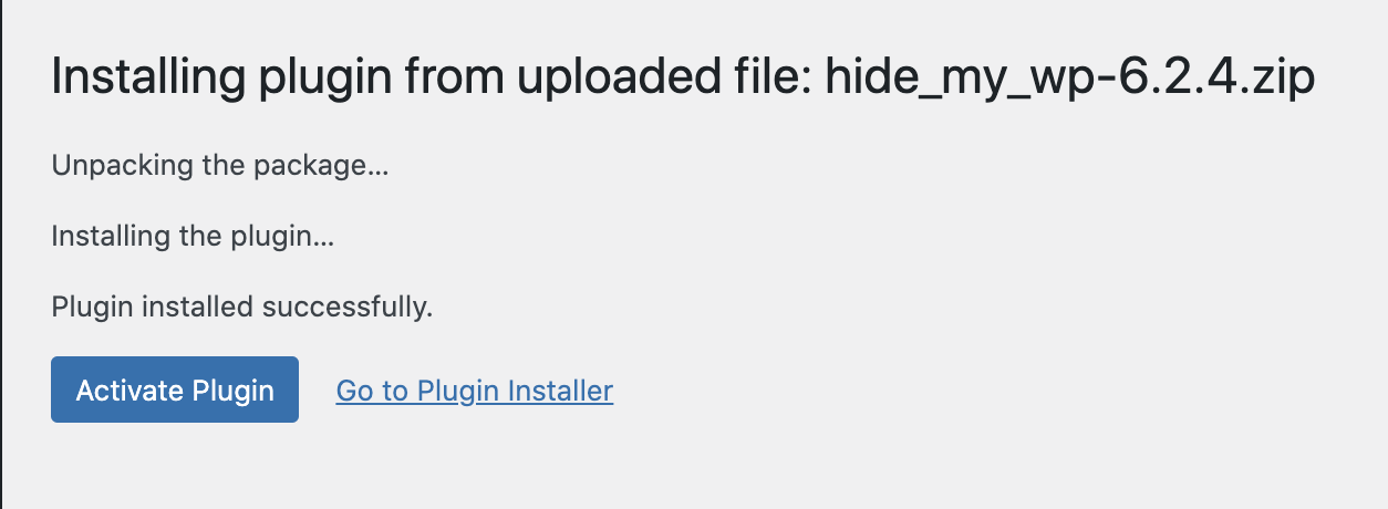 Installing Hide My WP plugin & activation