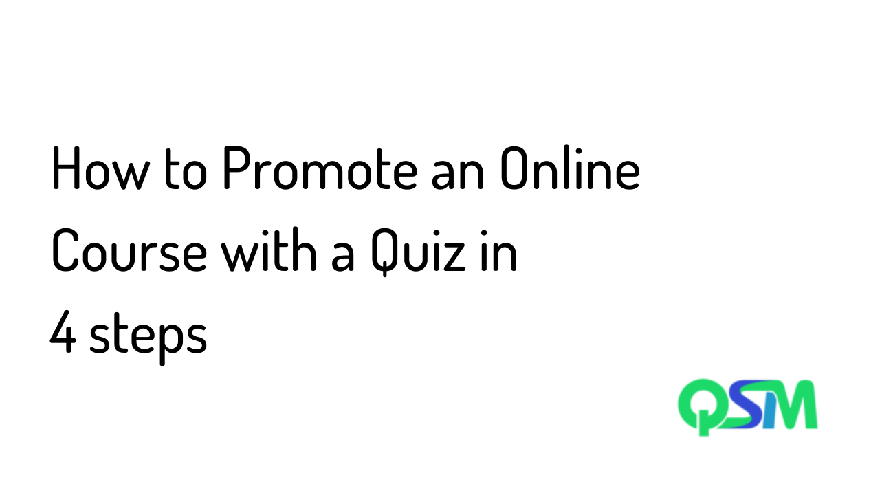 promote online course with a quiz