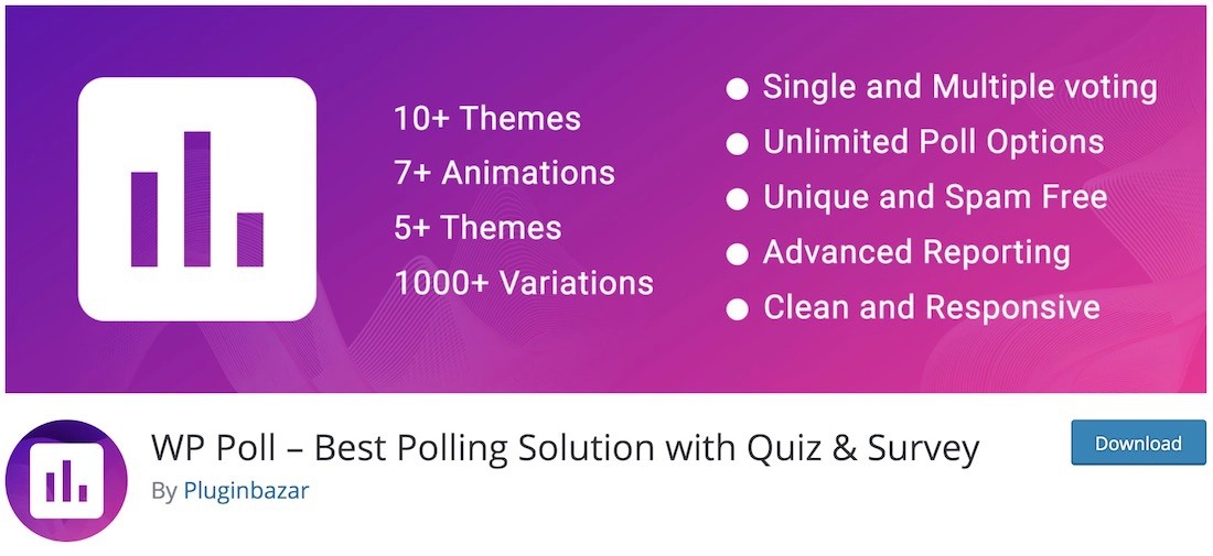 10+ WordPress test plugin- WP Poll