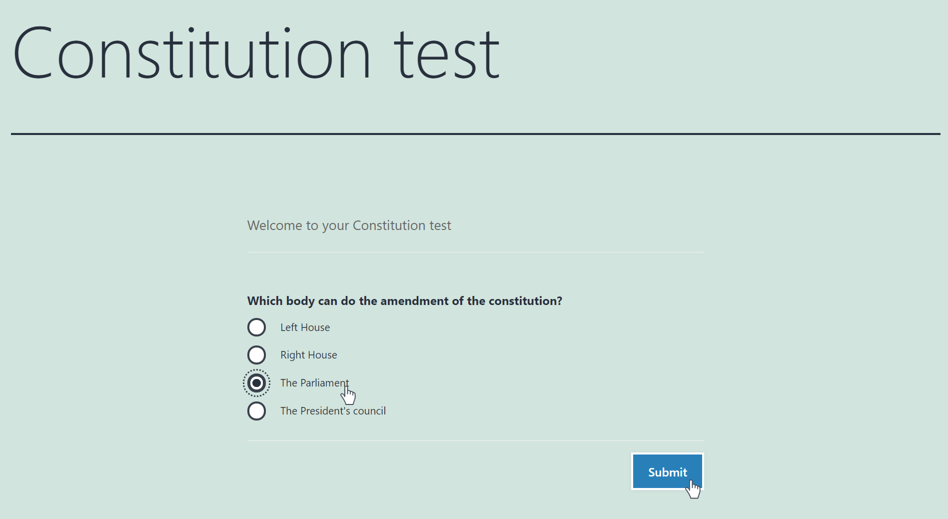 How to create a constitution quiz- Publishing the Quiz