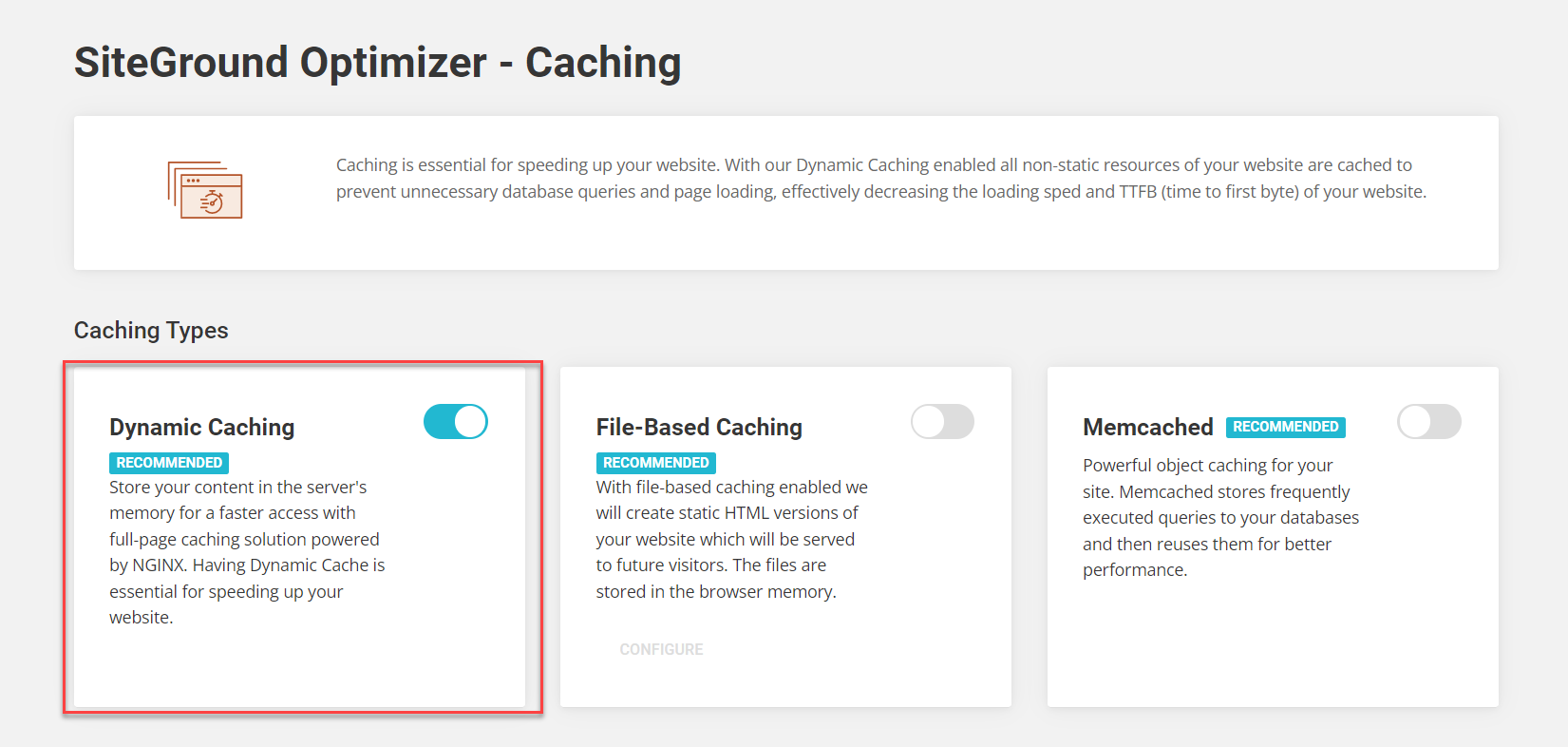 SG Caching - Enable Dynamic Caching