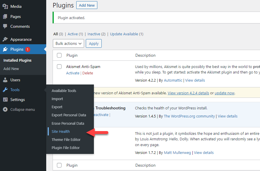 Confirming Theme & Plugin Conflict with QSM - Site Health