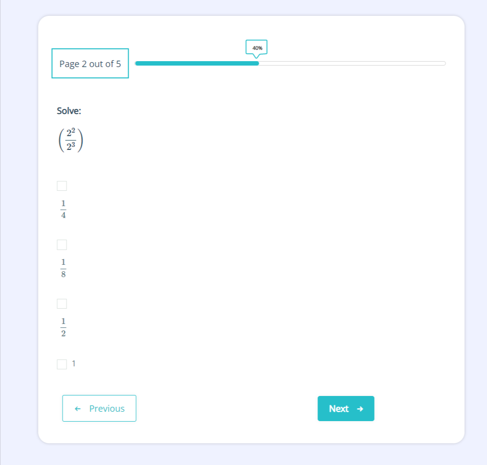 Create Interactive Maths Quiz with Symbols