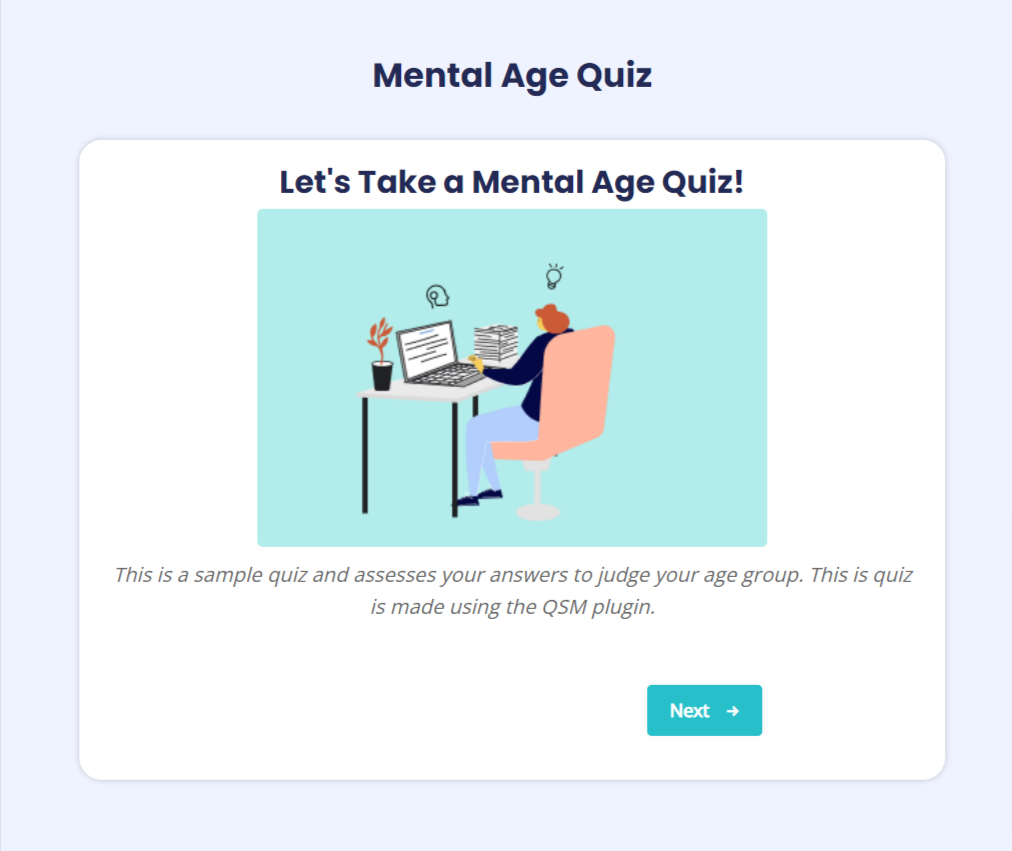 Publishing the Mental Age Test Quiz