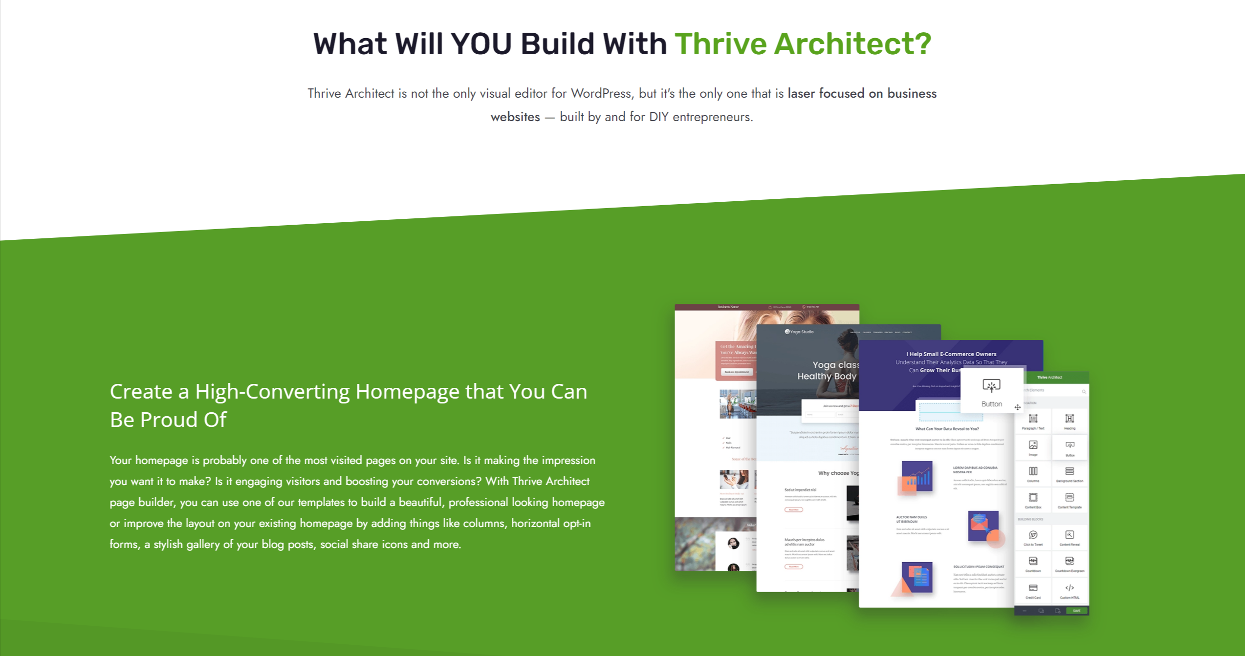 Best Landing Page Builders- Thrive Architect