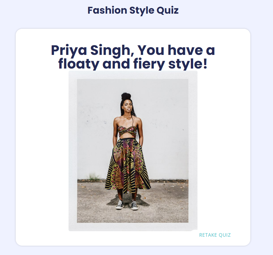 What is a fashion style quiz