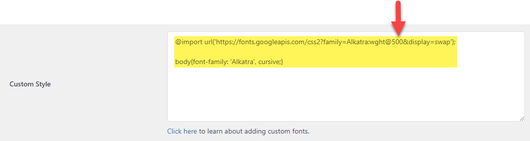 Adding Alkatra font in Certificate