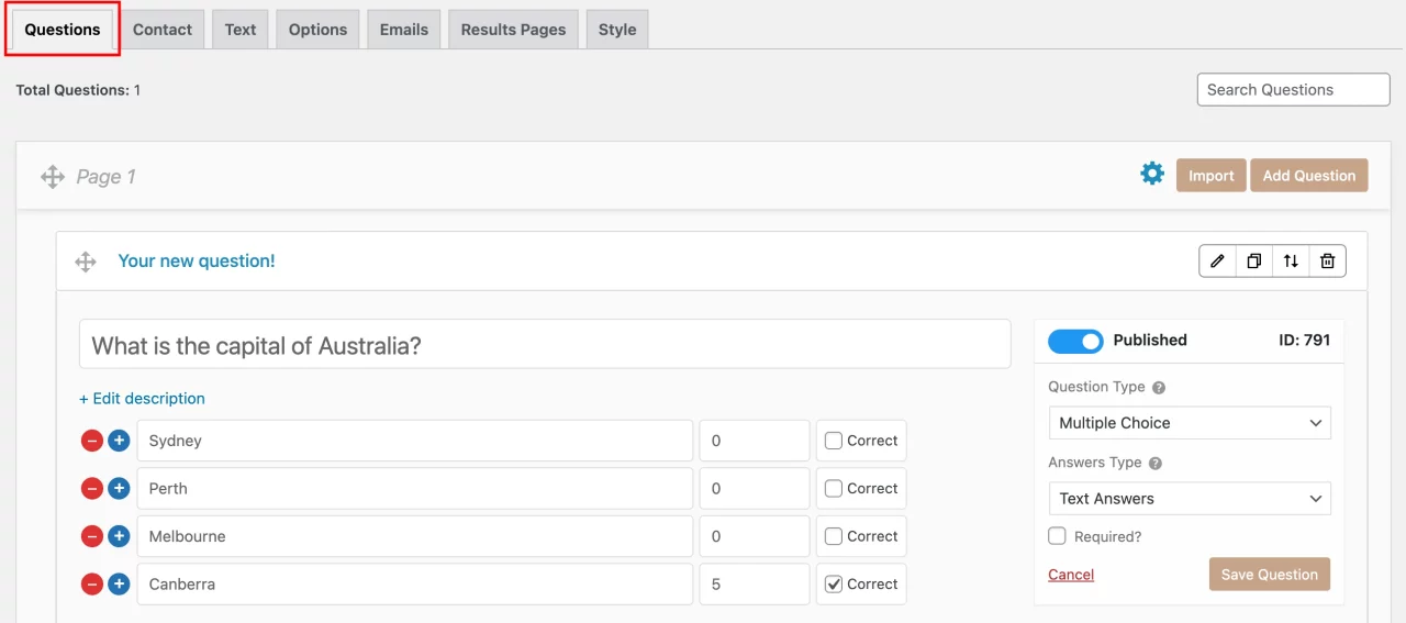 How to Make a Trivia Quiz in WordPress? (5 Easy Code-Free Steps) Trivia Quiz in WordPress - Add questions