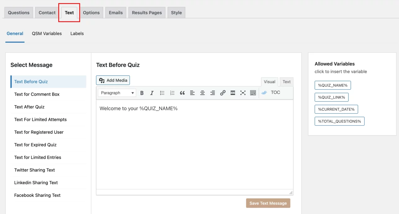 How to Make a Trivia Quiz in WordPress? (5 Easy Code-Free Steps) Trivia Quiz in WordPress - Add texts in your quiz