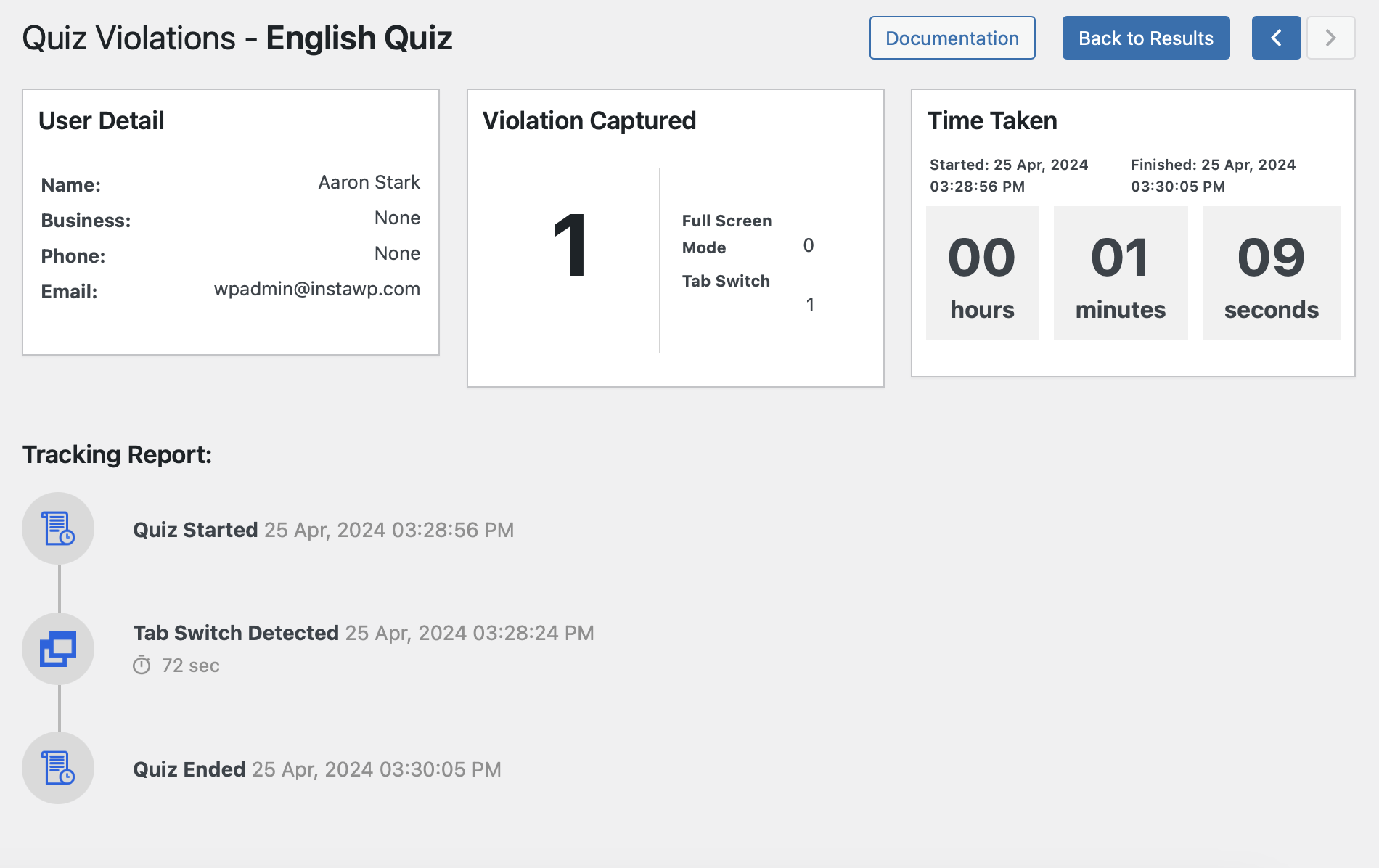 online-quiz-proctoring-report