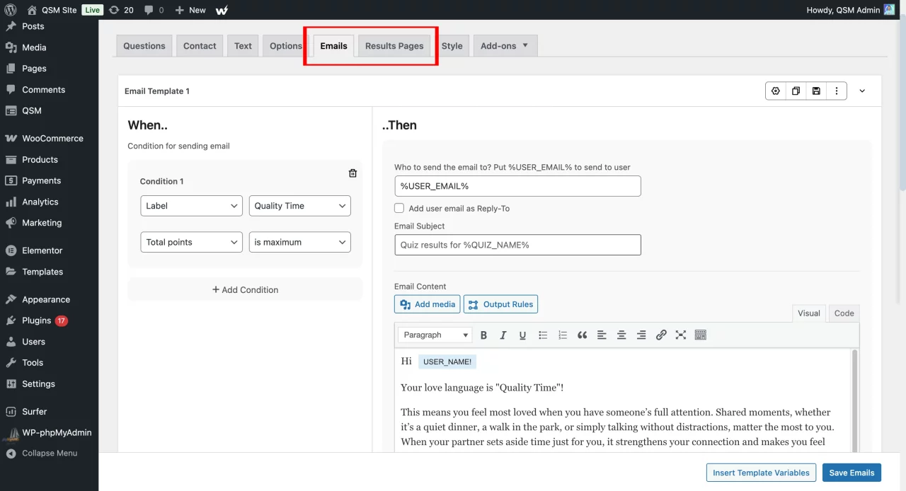 How to Create a Love Language Quiz in 5 Simple Steps? Love Language Quiz - Emails and results page