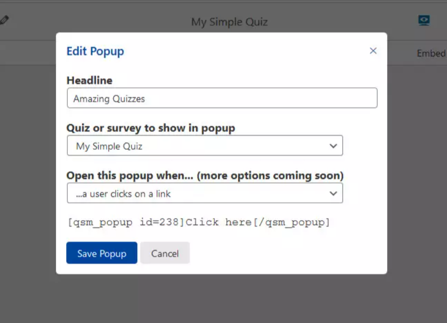 Edit Popup - Quiz Plugin Success Stories