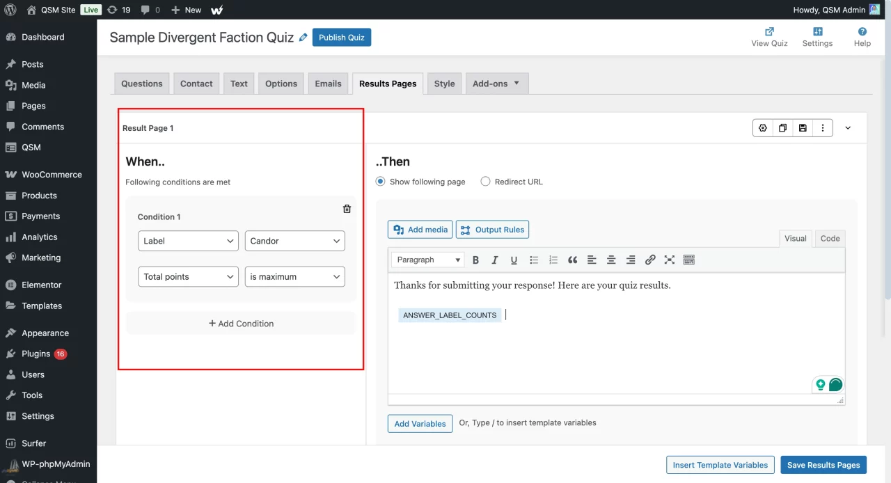 How to Create Divergent Faction Quiz on WordPress in 5 Simple Steps? Divergent Faction Quiz - Results Page