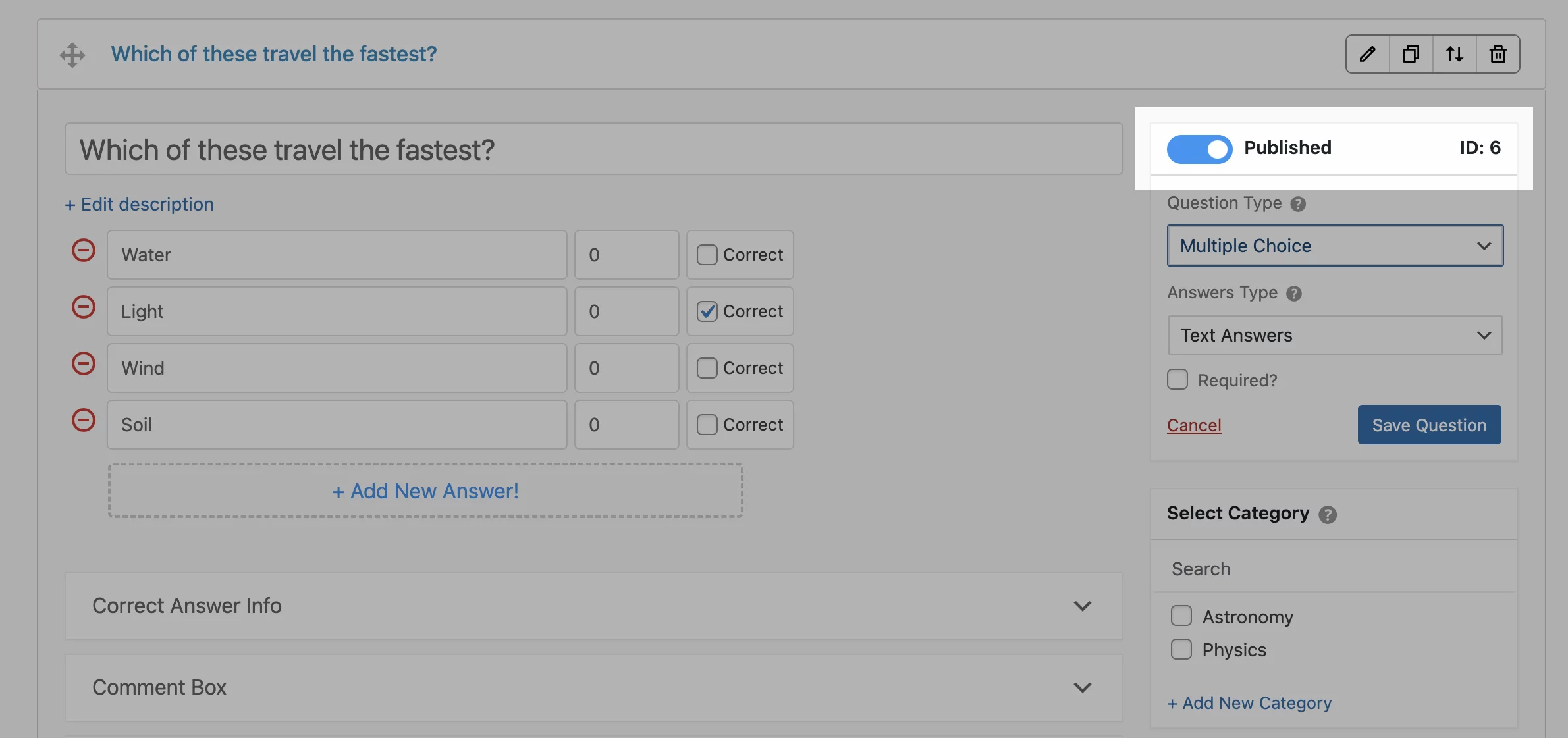 How to Add Questions publish questions individual