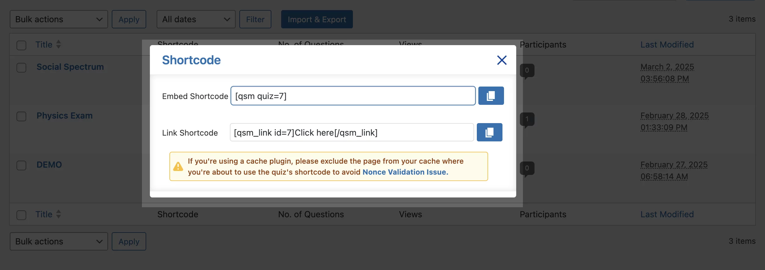 qsm 10 quiz shortcode