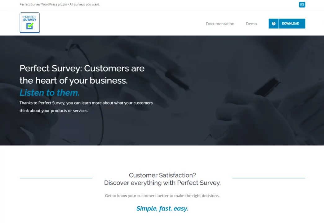 Best WordPress Questionnaire Plugin - Perfect Survey