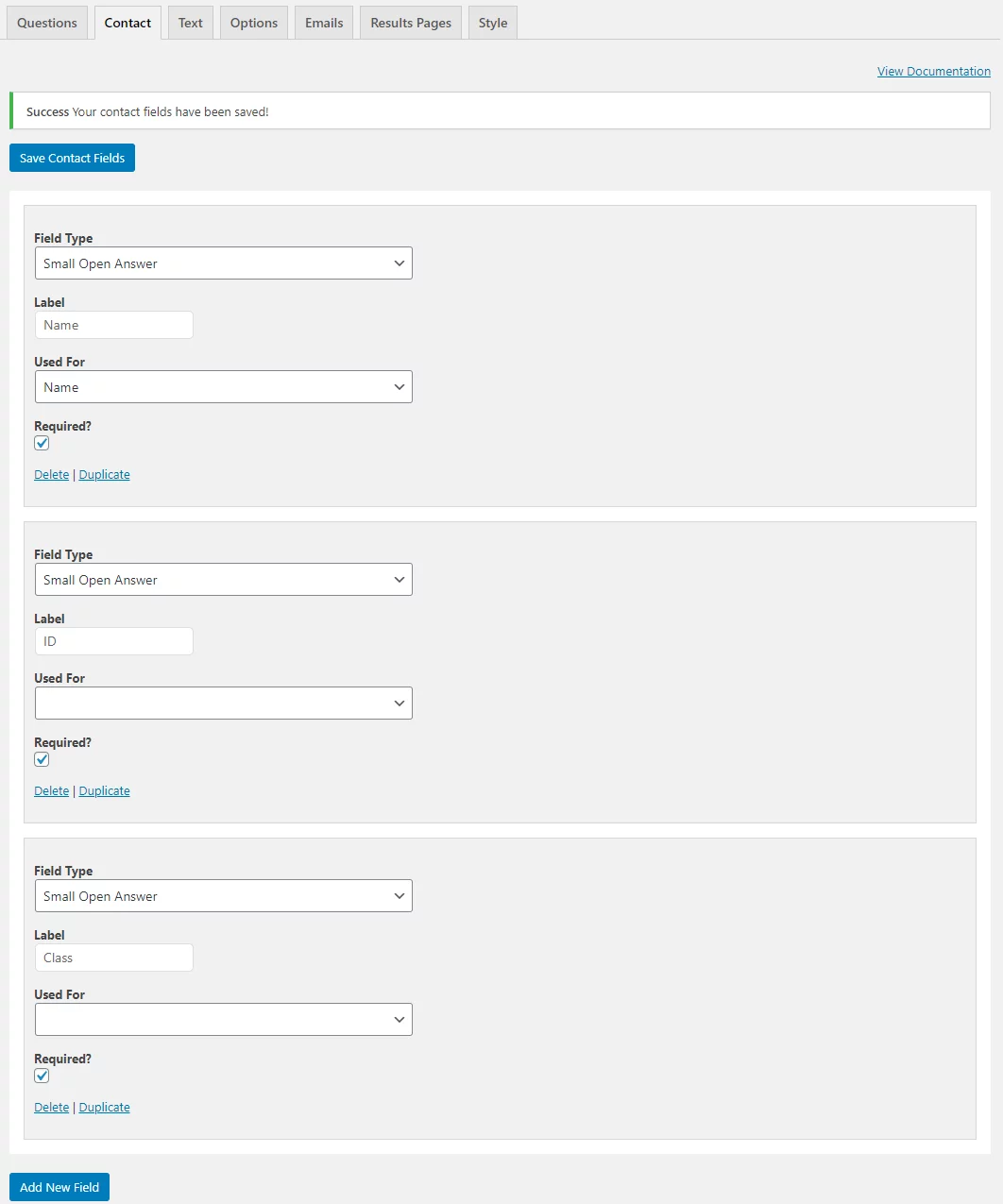 Creating a pre-exam form - online exam WordPress - quiz and survey master.