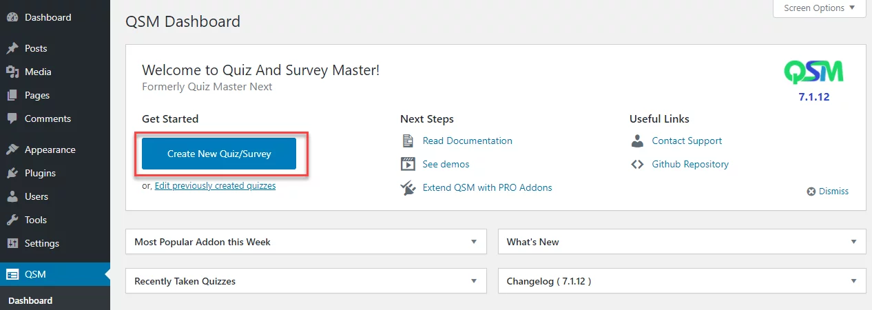 online exam WordPress plugin - creating an exam - Quiz and Survey Master