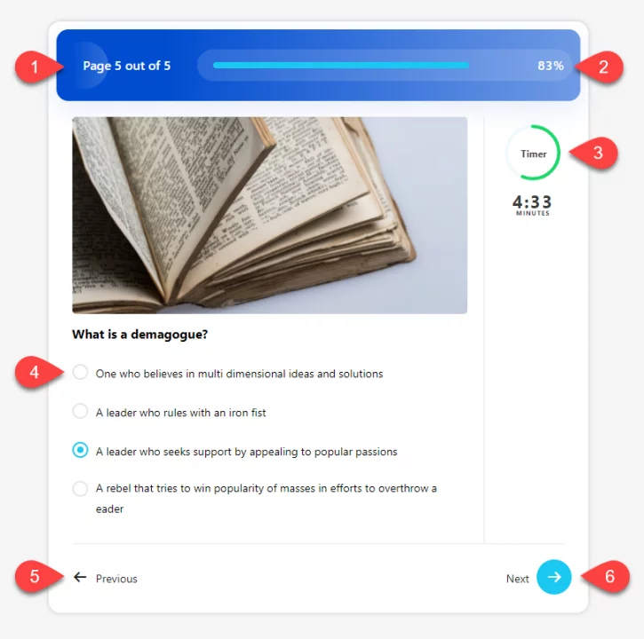 QSM Pool Theme Appearence Quiz and Survey Master