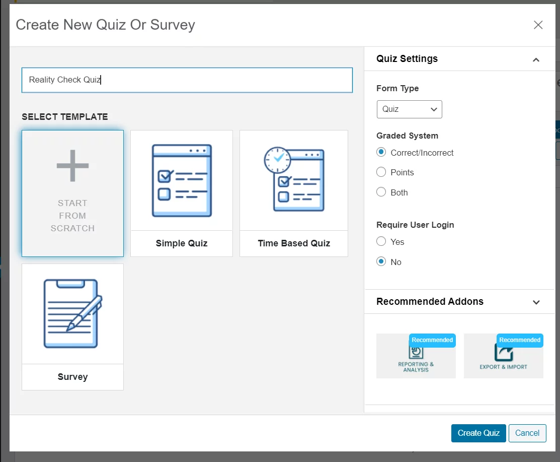 How to create a reality check quiz- Creating the Quiz