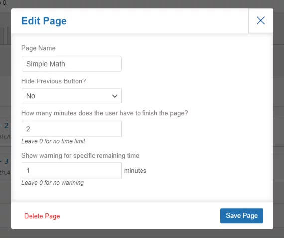per page timer - QSM Advanced Timer